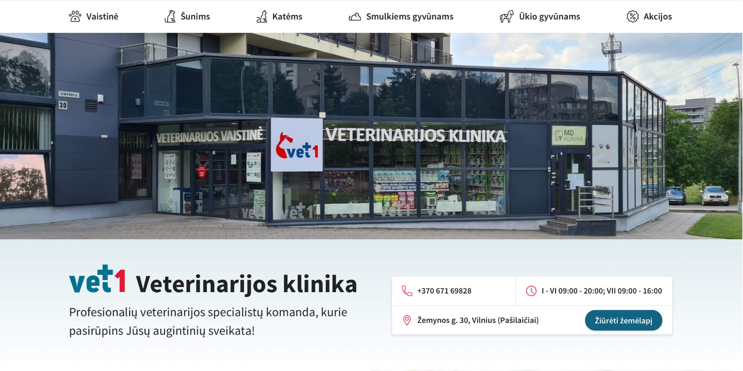 Vet1.lt PrestaShop el. parduotuvė prekės vidinis puslapis